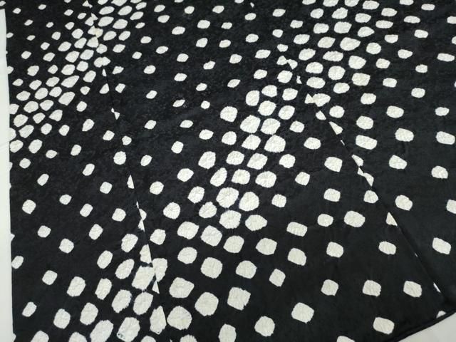 平和屋着物○上質な小紋 絞り 丸文 黒地 正絹 逸品 DAAW5084ud - メルカリ