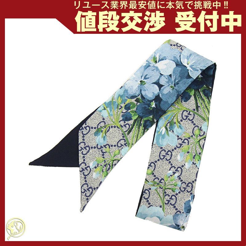 グッチ スカーフ GGブルームス ネックボウ グレー 花 - メルカリ