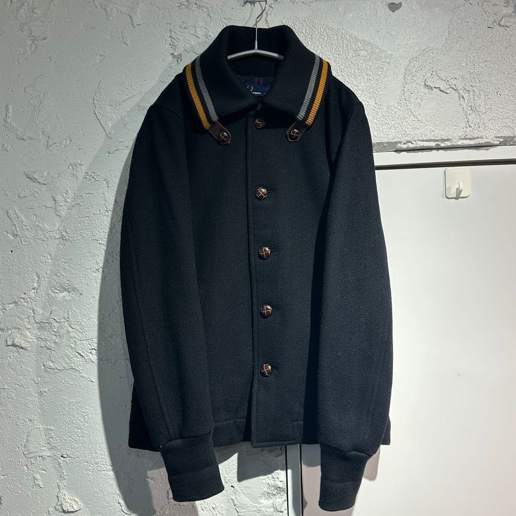 フレッドペリー ドンキーコート メルトン ウール ジャケット ネイビー