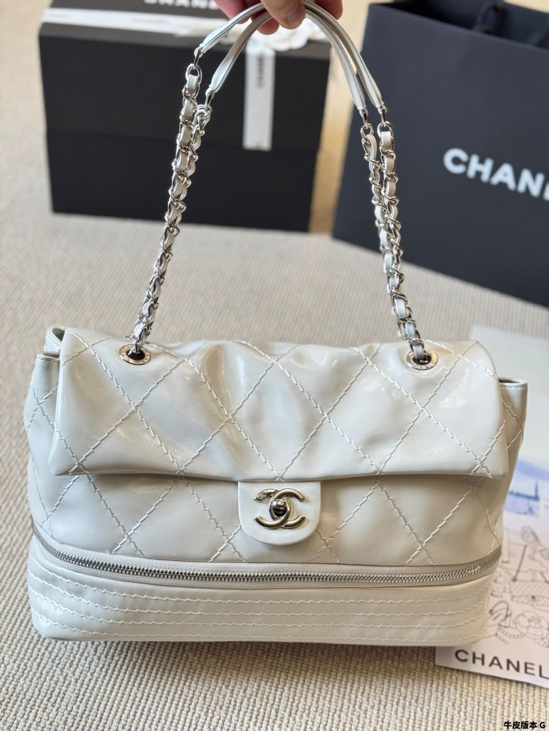 今日特価】Chanel Exterior Stitch Expandable XXL Airport Bag