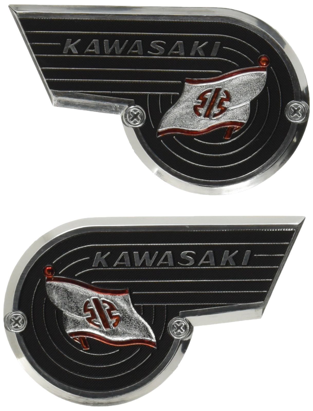 KAWASAKI (カワサキ純正アクセサリー) エンブレムリバーマーク 左右セット J20120009 - メルカリ