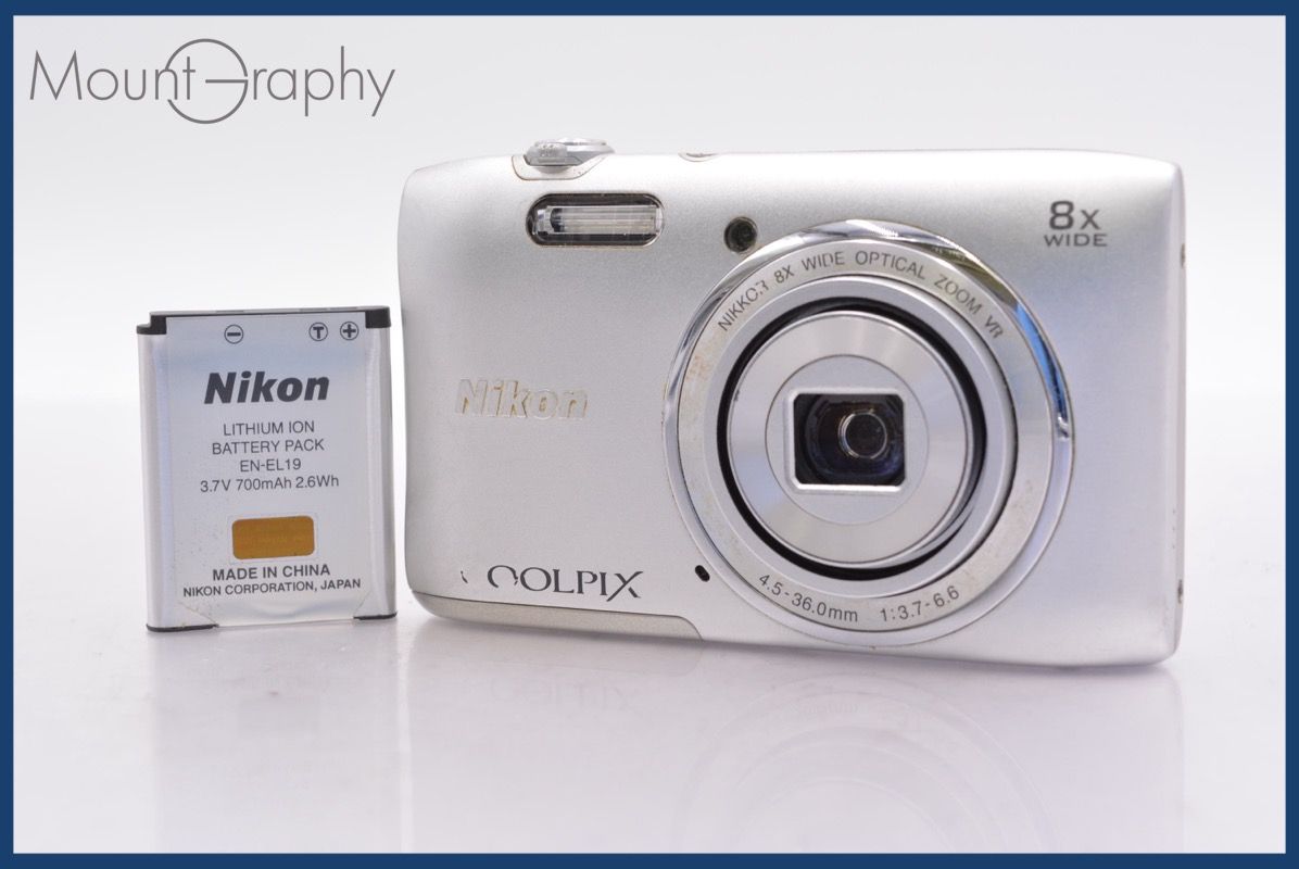 ジャンク ニコン Nikon COOLPIX S3600 8x バッテリー付属 同梱可 am647