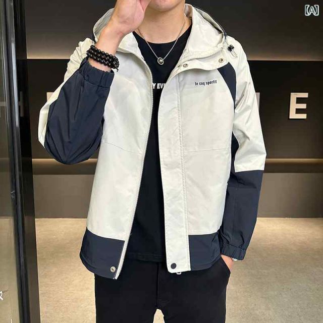 [L]メンズ 服 シンプル ファッション オシャレ 大人 かっこいい 大きいサイズ ストリート 紳士服 ワークジャケット フード 柄 ジャケット スポーツ サイズ