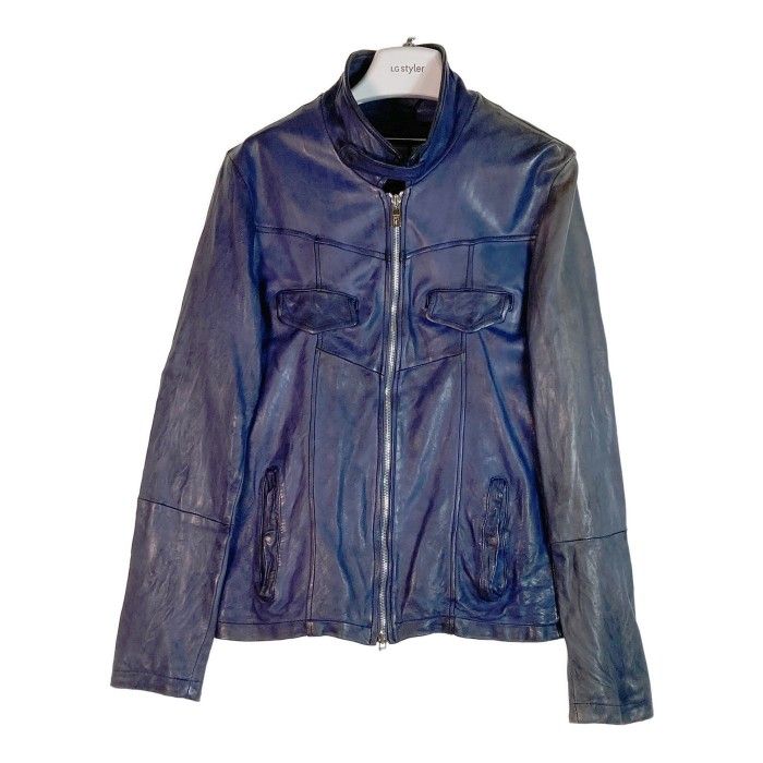 ジョルジオブラット レザージャケット ラムレザー シングル ダメージ加工 S GIORGIO BRATO（ジョルジオ ブラート）ガーメントダイラムレザー