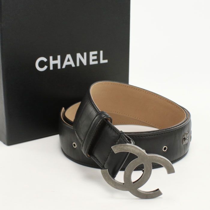 CHANEL シャネル　ベルト　黒　レディース CHANEL - シャネル ココマーク レディースベルト エナメル