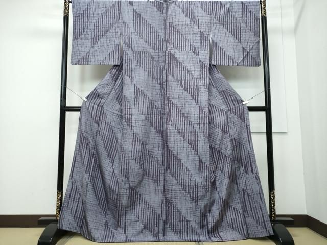 上質な小紋袷着物　建物風景文　鬼しぼ縮緬 平和屋着物□上質な小紋 風景草花文 鬼しぼ縮緬 正絹 逸品