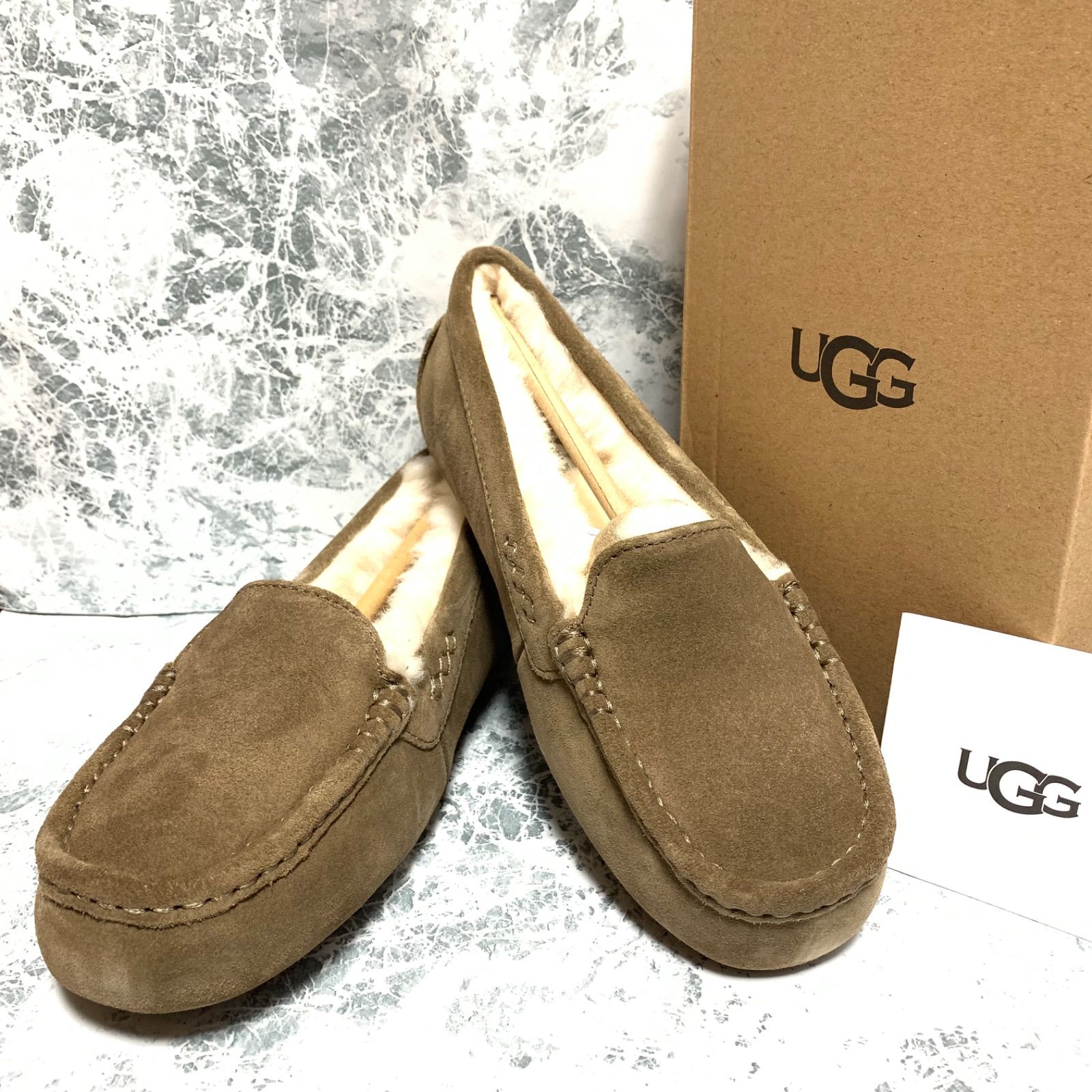 アグ UGG モカシン スエード ブラウン 24cm ムートン - モカシン