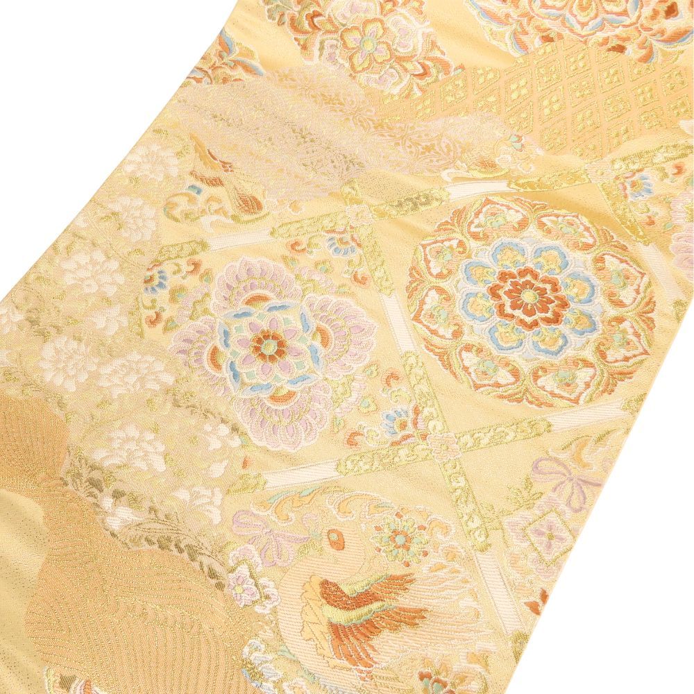  袋帯 純金箔 正絹 金銀糸除く ゴールド 鳥柄 花柄 華やか 和装 呉服 和服 きもの レディース 女性 その他 その他