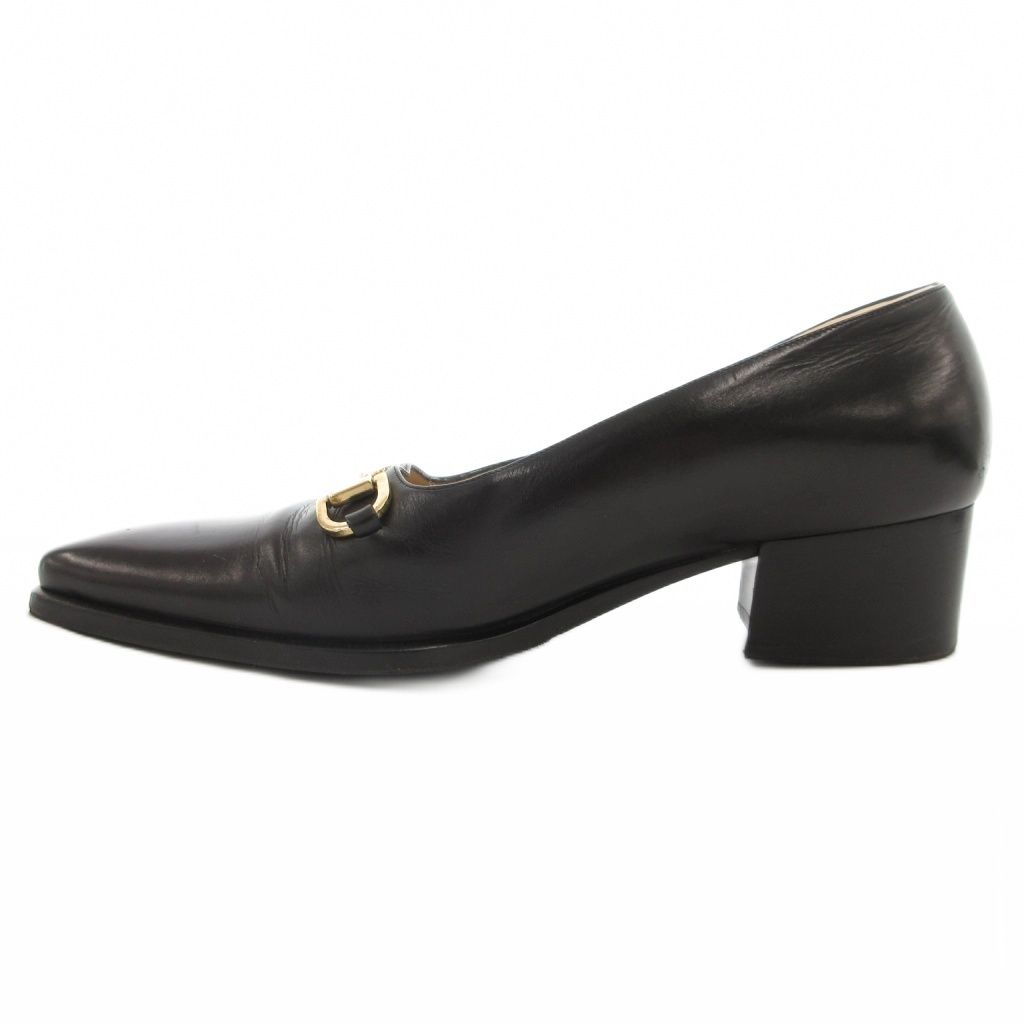 グッチ GUCCI ホースビットパンプス スクエアトゥ チャンキー