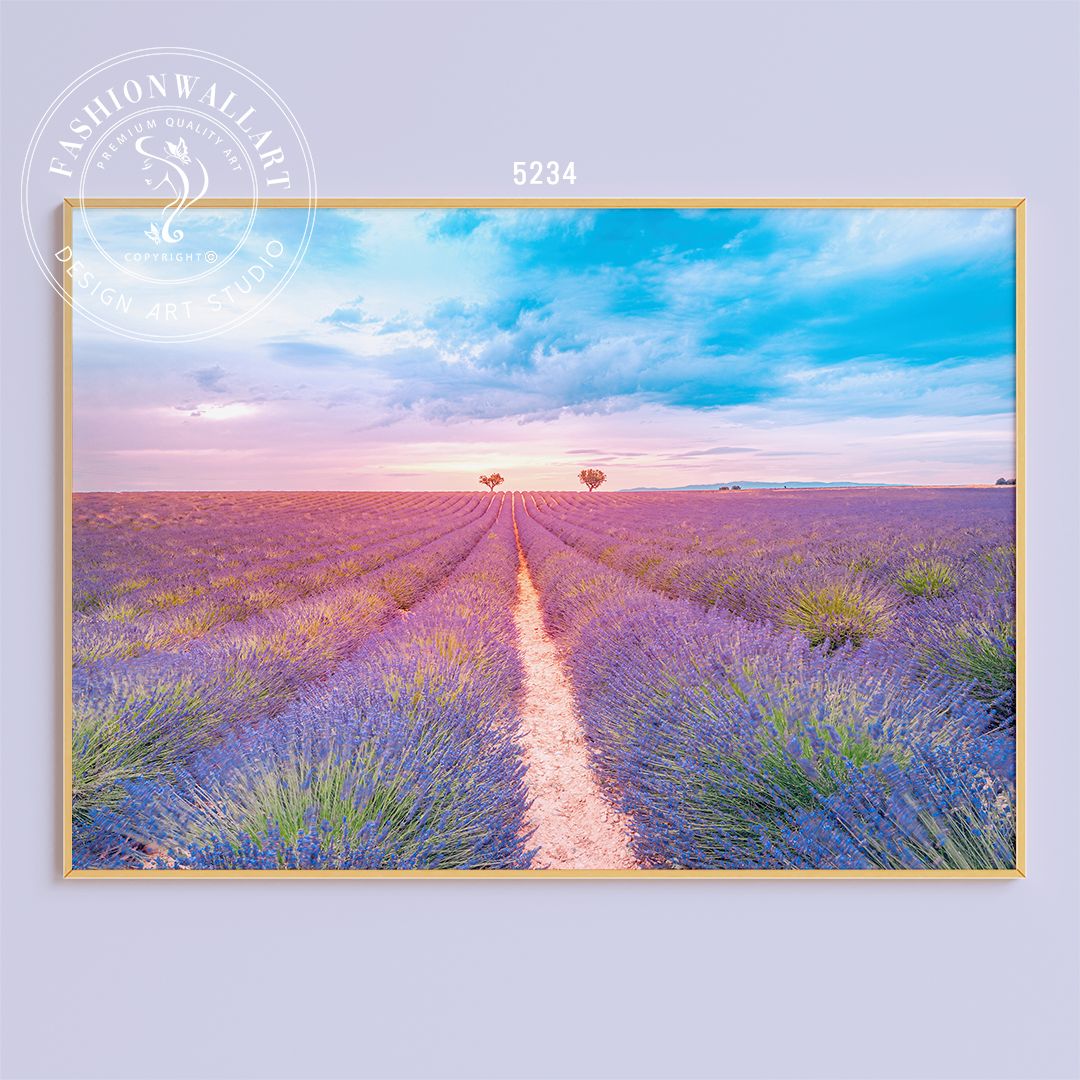アートポスター ラベンダー畑 プロヴァンス 夕暮れ 風景画
