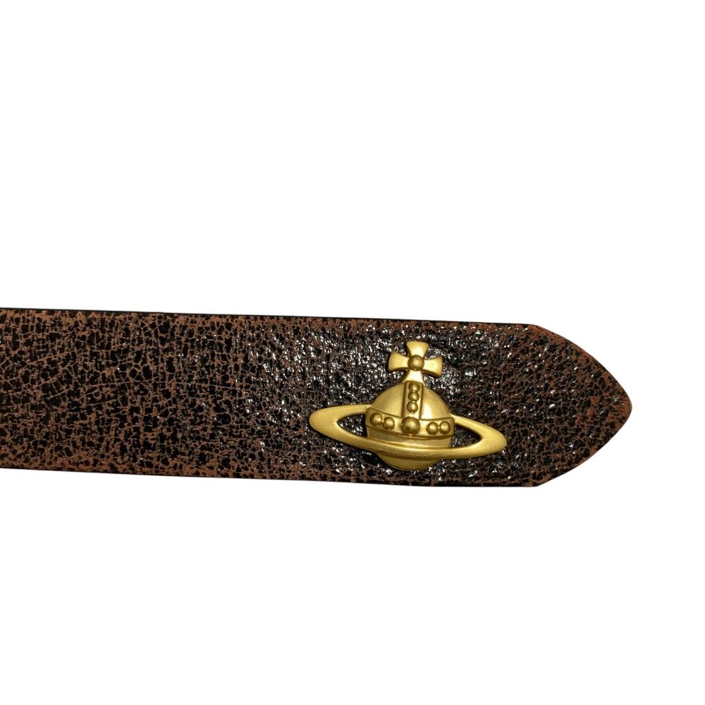 【良品】ヴィヴィアンウエストウッド オーブバックル ベルト ゴールド レザー 美品 Vivienne Westwood ヴィヴィアンウエストウッド メタル