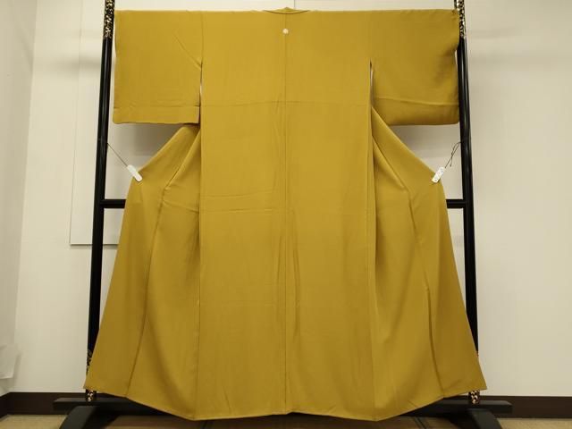 平和屋着物○上質な色無地 菱花地紋 櫨染色 正絹 逸品 CAAX4590ut