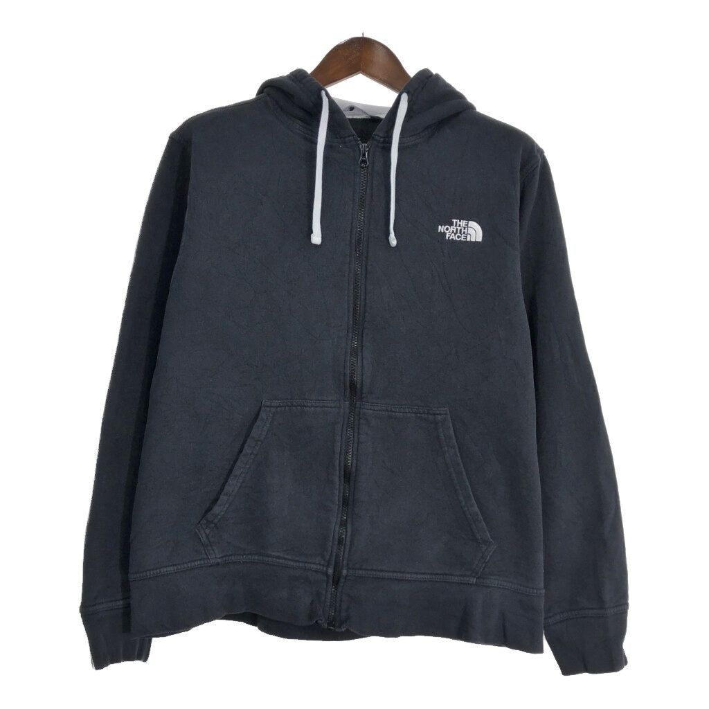 THE NORTH FACE ノースフェイス スウェット フルジップ パーカー アウトドア ブラック (メンズ L) 中古 古着 T1064