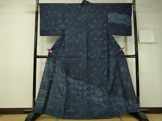 平和屋着物○本塩沢 110亀甲 横段吉祥文 正絹 逸品 AAAU8260zg