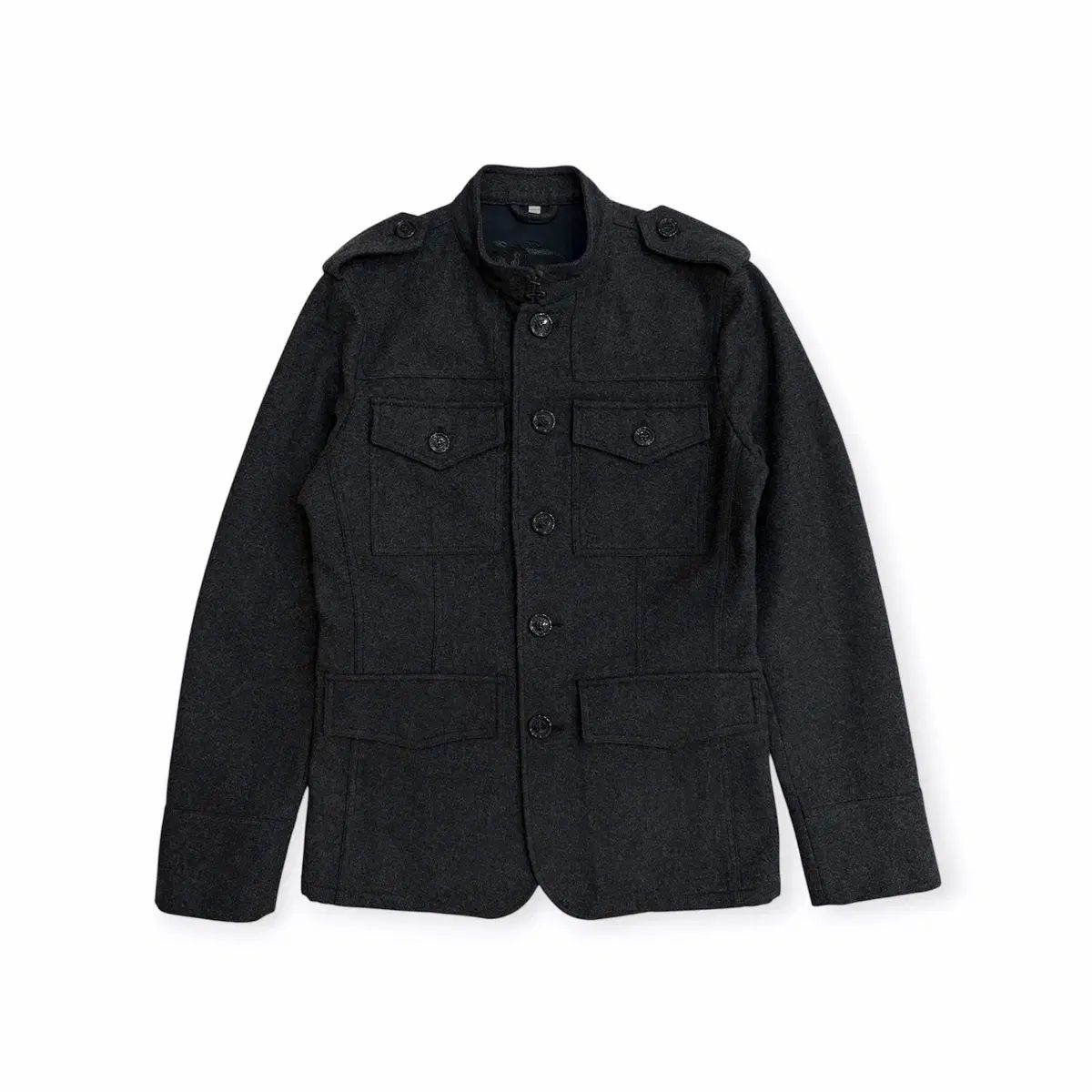 バーバリー チャコール 肩章 ウール コート ジャケット 50R メンズ 95 m 程度