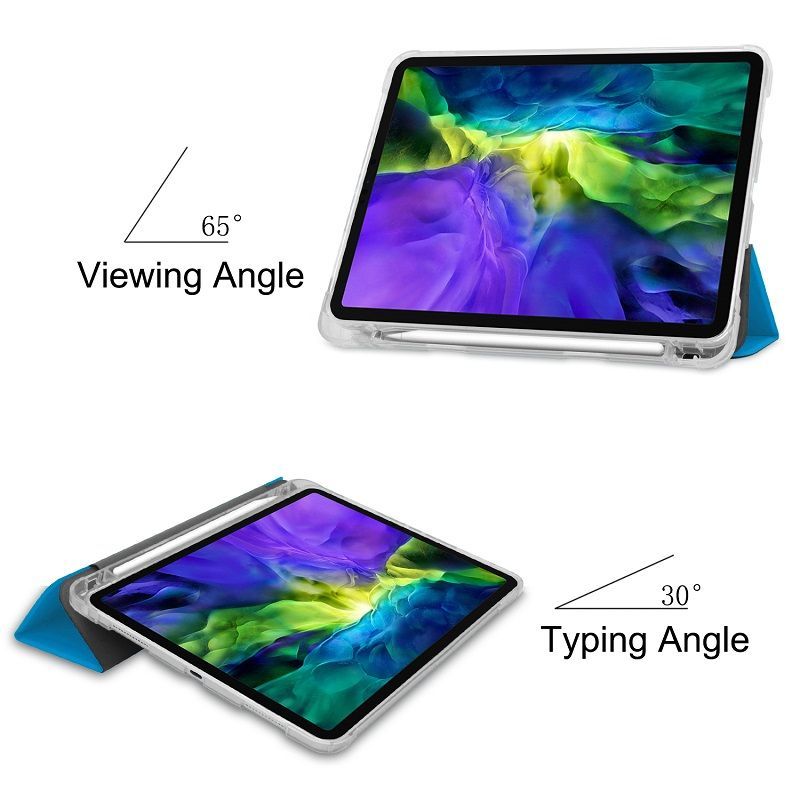 ipadケース　モスグリーン　ペンシル収納付き　液晶カバー　薄型