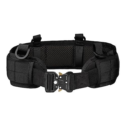 ブラック [D・STONE] 【サバゲーベルト】 タクティカルベルト サバゲー ベルト メンズ 胴ベルト 腰当て (黒)