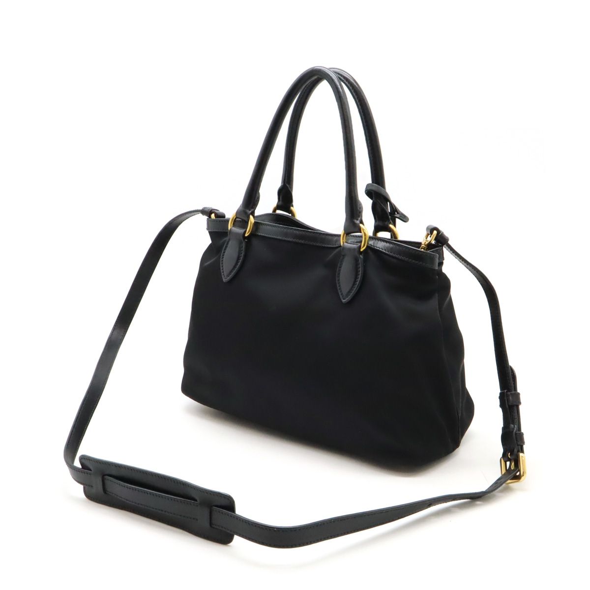 美品　PRADA プラダ　2wayショルダーバッグ　1BA173 黒 PRADA プラダ ハンドバッグ ギャザー ブラック 1BA173 バッグ