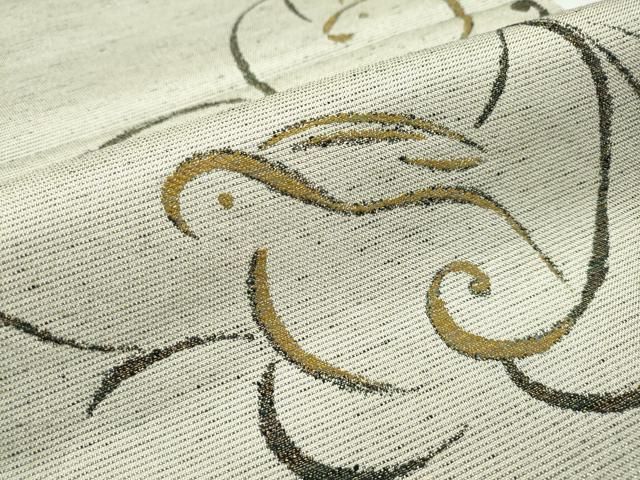 平和屋本店□極上 京都西陣・想屋謹製 両面 両方向 六通柄袋帯 兎 金糸  