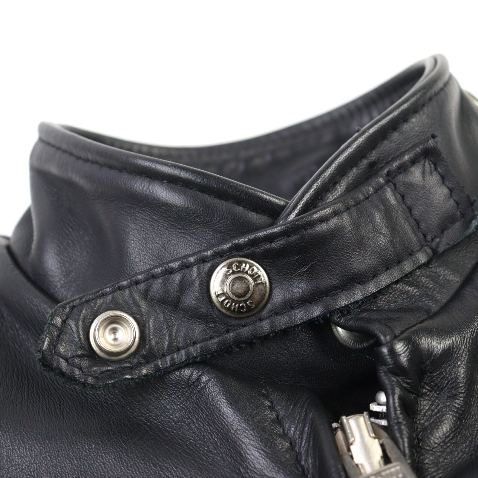 美品○schott ショット ボアライナー付き スタンドカラー ジップ
