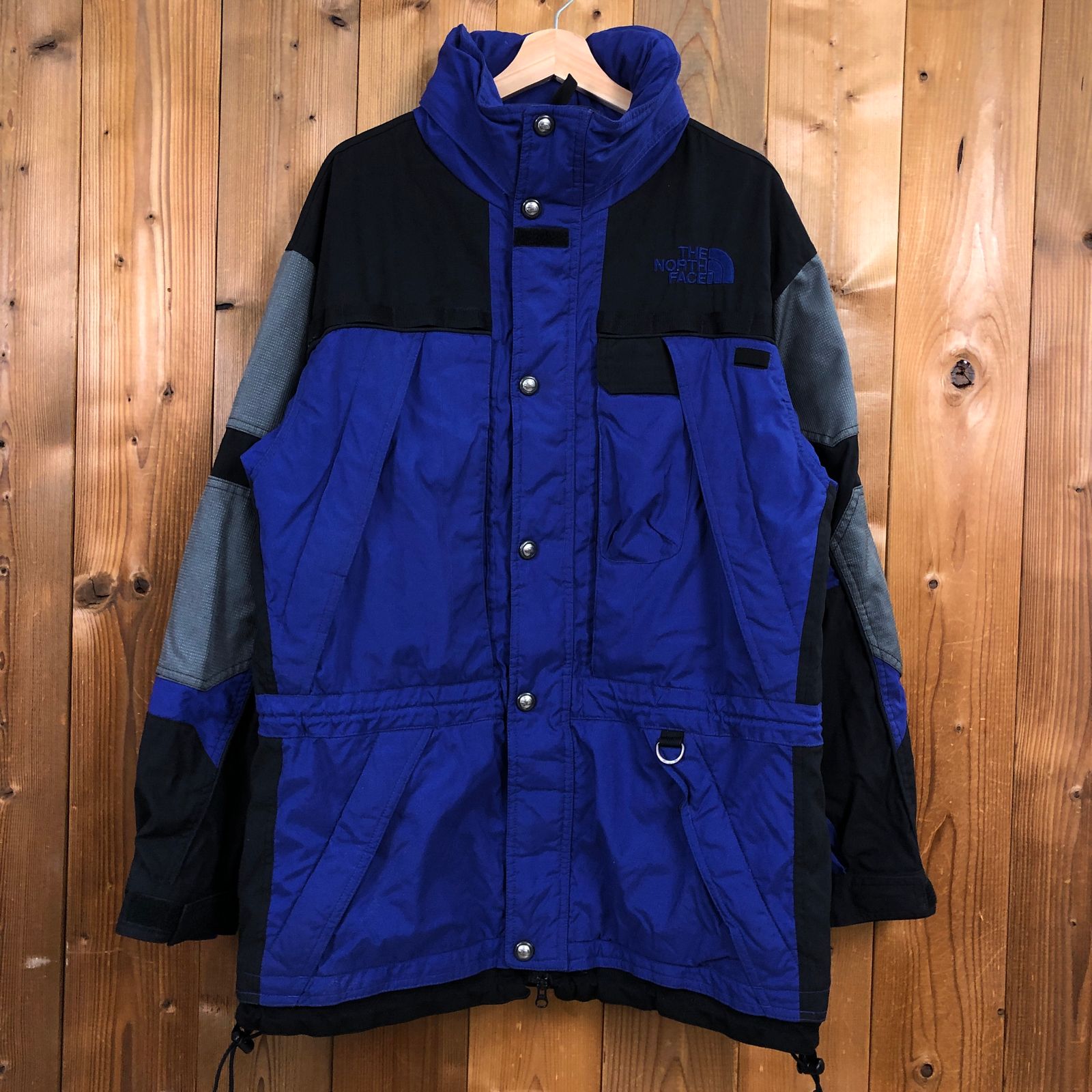 90s vintage THE NORTH FACE ノースフェイス EXTREME GEAR エクストリームギア マウンテンジャケット ナイロン  ブルー/ブラック/グレー B0781