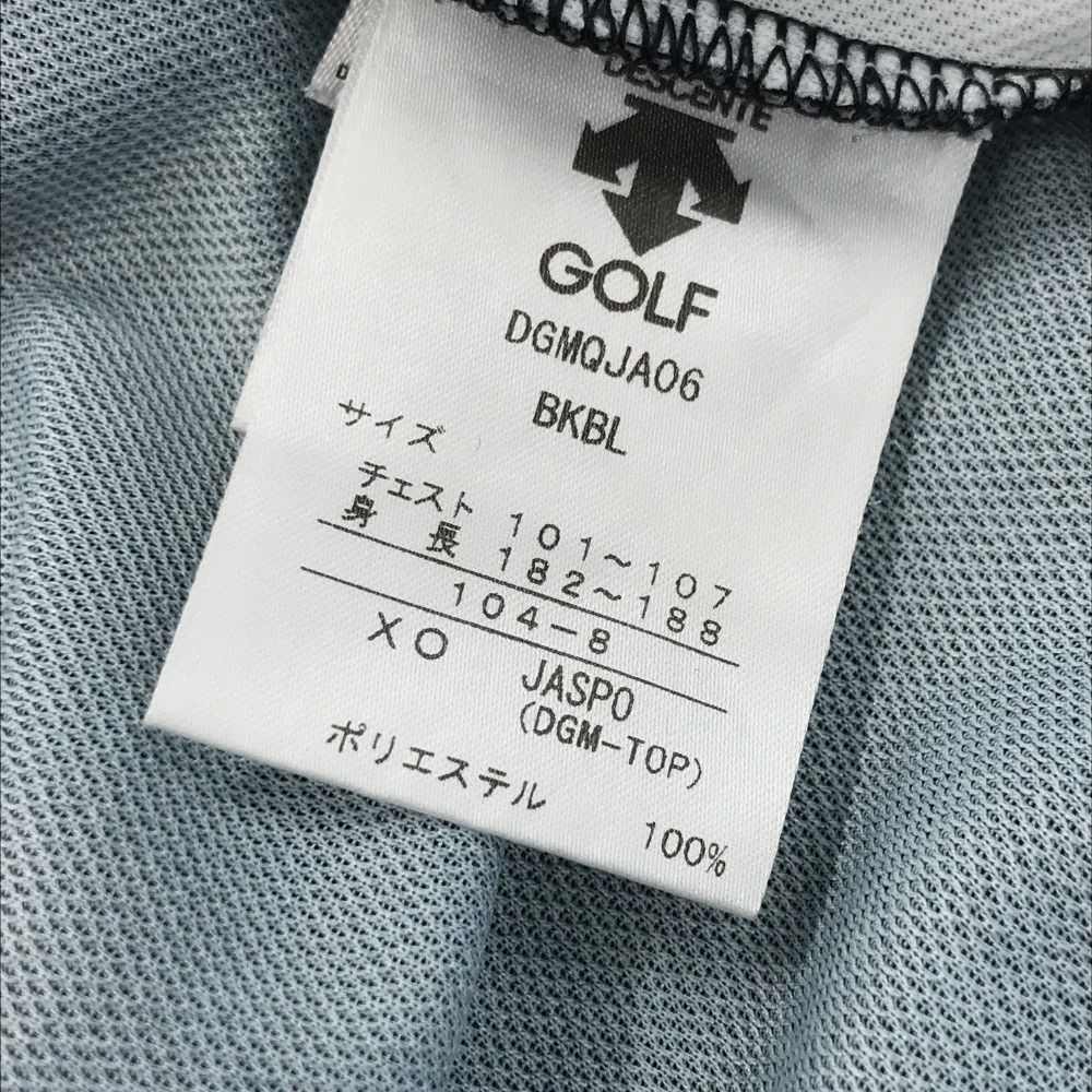 サイズ：XO DESCENTE GOLF デサントゴルフ  半袖ポロシャツ 総柄 ブラック系 [240101417863] ゴルフウェア メンズ ストスト サイズ：XO DESCENTE GOLF デサントゴルフ 半袖ポロシャツ 総柄