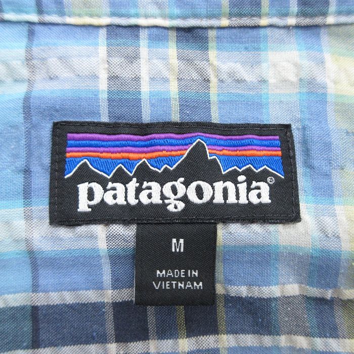ヨーロッパ古着 patagonia 半袖シャツ L 青系チェック patagonia 半袖シャツ S 青系チェック - メルカリ