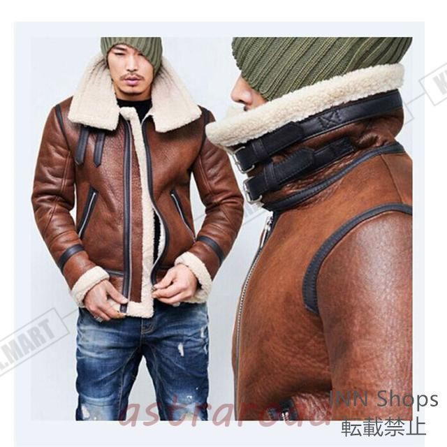 新品未使用】ムートンコート ジャケット ライダースジャケット メンズ 