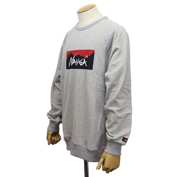 NANGA (ナンガ) NW2311-1F201 ECO HYBRID BOX LOGO SWEATSHIRT エコハイブリッド ボックスロゴ スウェットシャツ 長袖 全3色 N013 WHITE XL