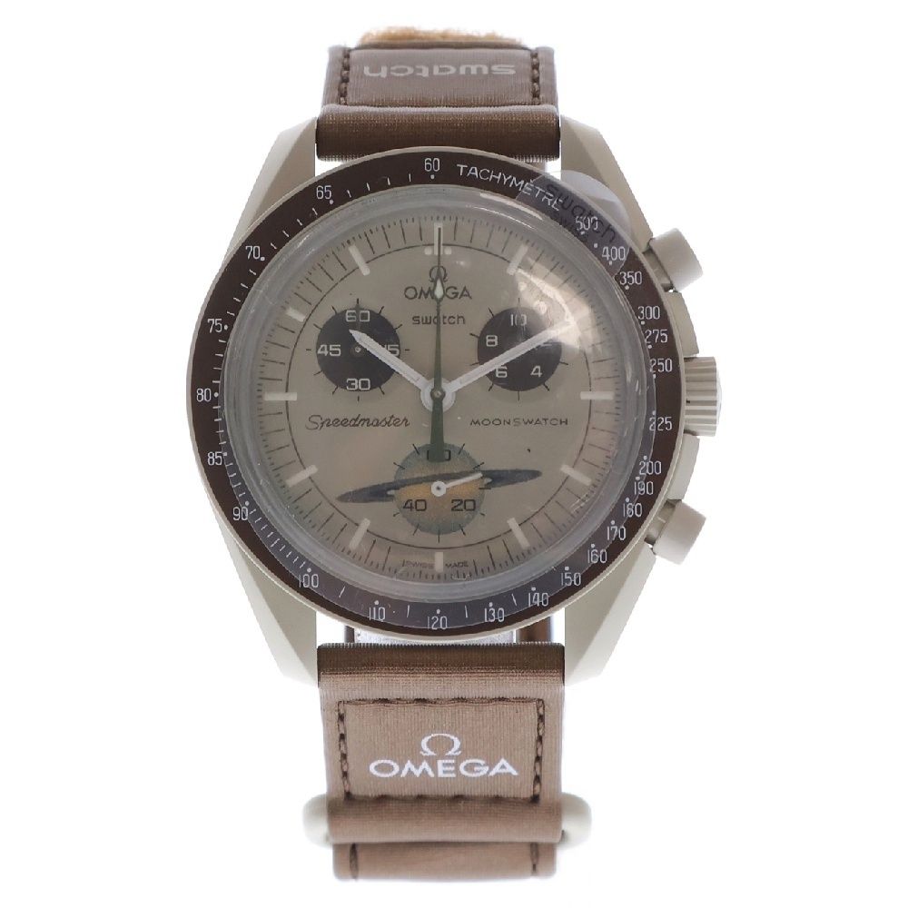 OMEGA (オメガ) ×Swatch バイオセラミック ムーンスウォッチ MISSION TO SATURN 時計 ベージュ SO33T100