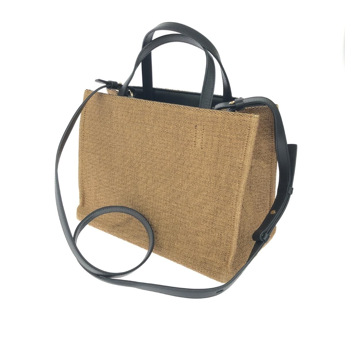 Salvatore Ferragamo サルヴァトーレフェラガモ 2WAYバッグ  ロゴ ラフィア    ブラック/ベージュ レディース / 240001130188 Salvatore Ferragamo サルヴァトーレフェラガモ 2WAYバッグ ロゴ