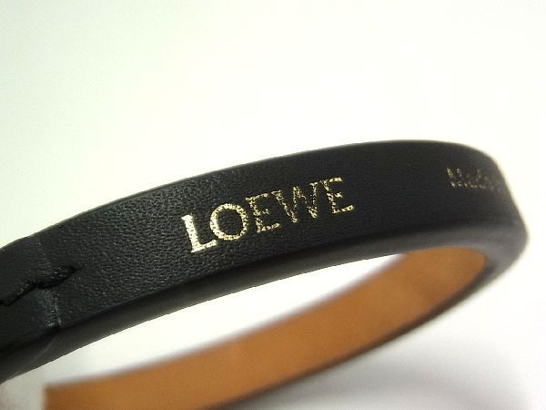 LOEWE 3連バングル ブラック □新品□未使用□ LOEWE ロエベ レザー 3連 ブレスレット バングル 2