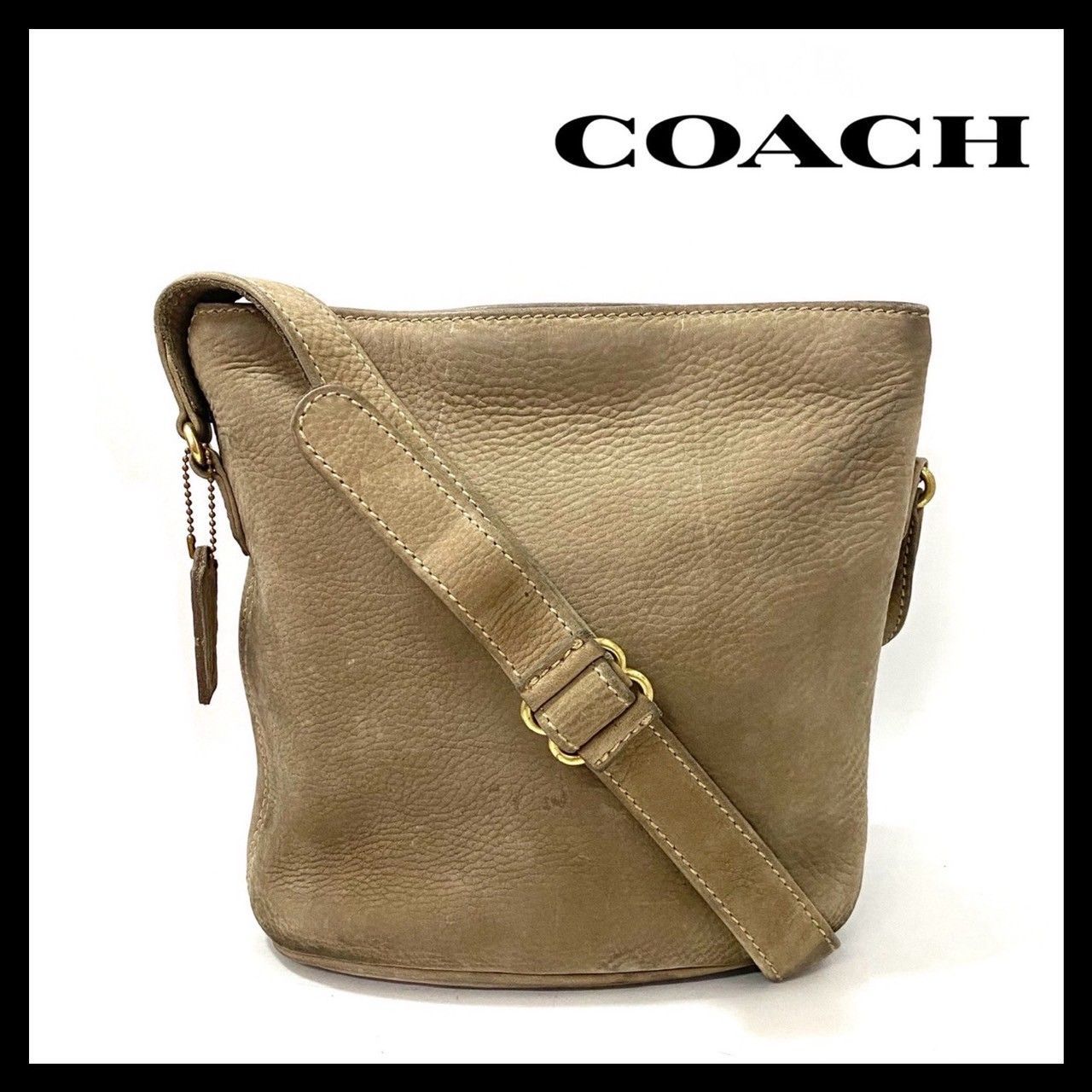SJ【COACH】ヌバックレザー ショルダーバッグ 4933 ブラウン/茶系 