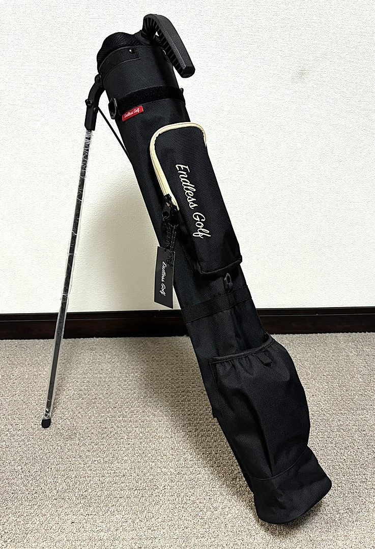 訳あり  未使用品 ゴルフバッグ セルフスタンド式 クラブケース メッシュタイプ ラバータイプ スタンド 大容量ポケット セルフスタンドバッグ スタンド式 クラブバッグ クラブケース BLACK 