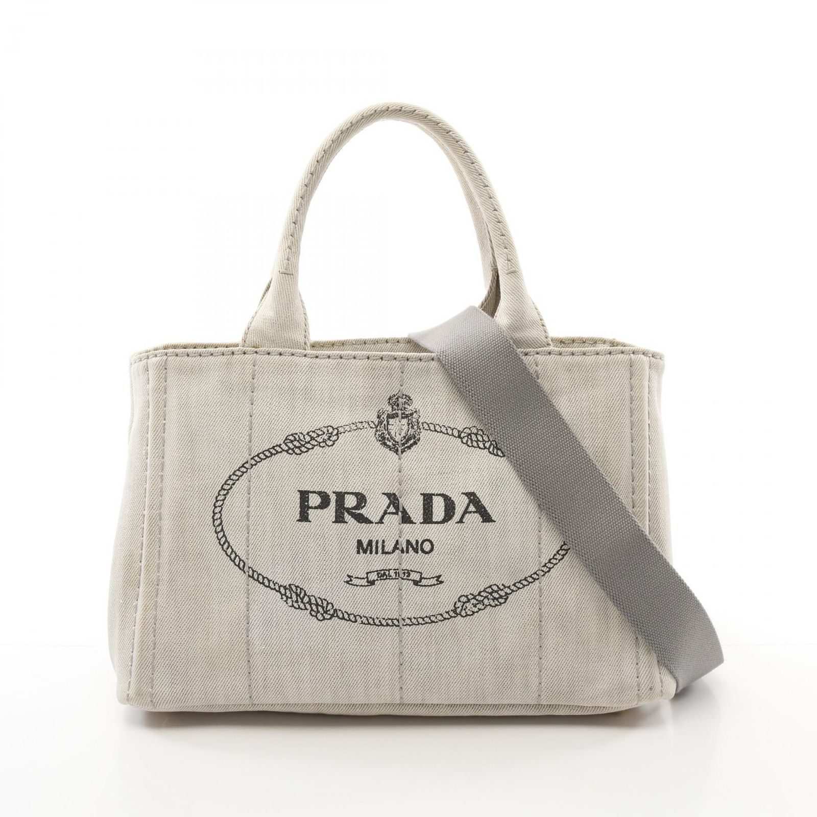 プラダ 小売 PRADA トートバッグ CANAPA カナパ 1BG439 ライトグレー 