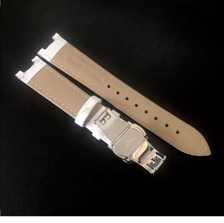 カルティエ・パシャC対応ホワイトカーフレザーベルト・バックル