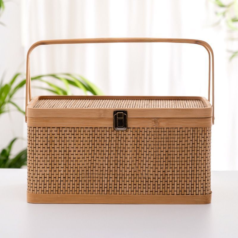 提籃籠 收納籃 茶道具籠 茶具 竹細工 收納 竹工芸 美品*竹編細工籠竹細工* 手作り*竹かごだけです提籃籠 茶道具