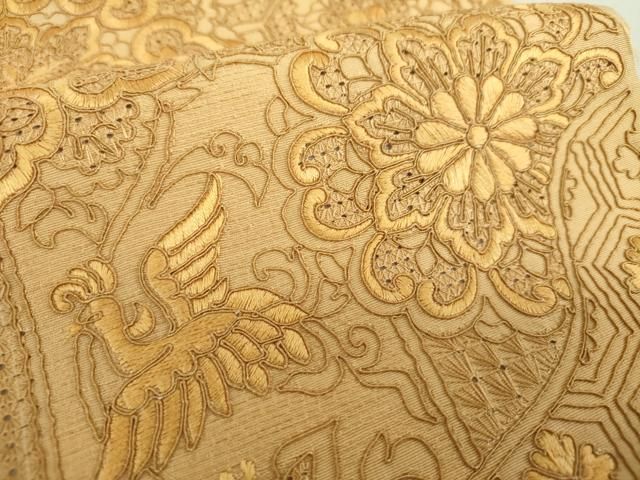 平和屋着物○中国三大刺繍 スワトウ刺繍 汕頭刺繍 総刺繍 太鼓柄