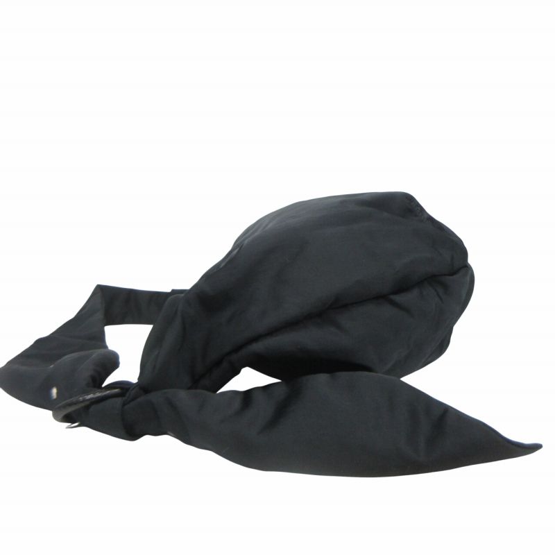 Fluss フルス 24aw Gathered Belt Cross Bag-Black ナイロン クロス