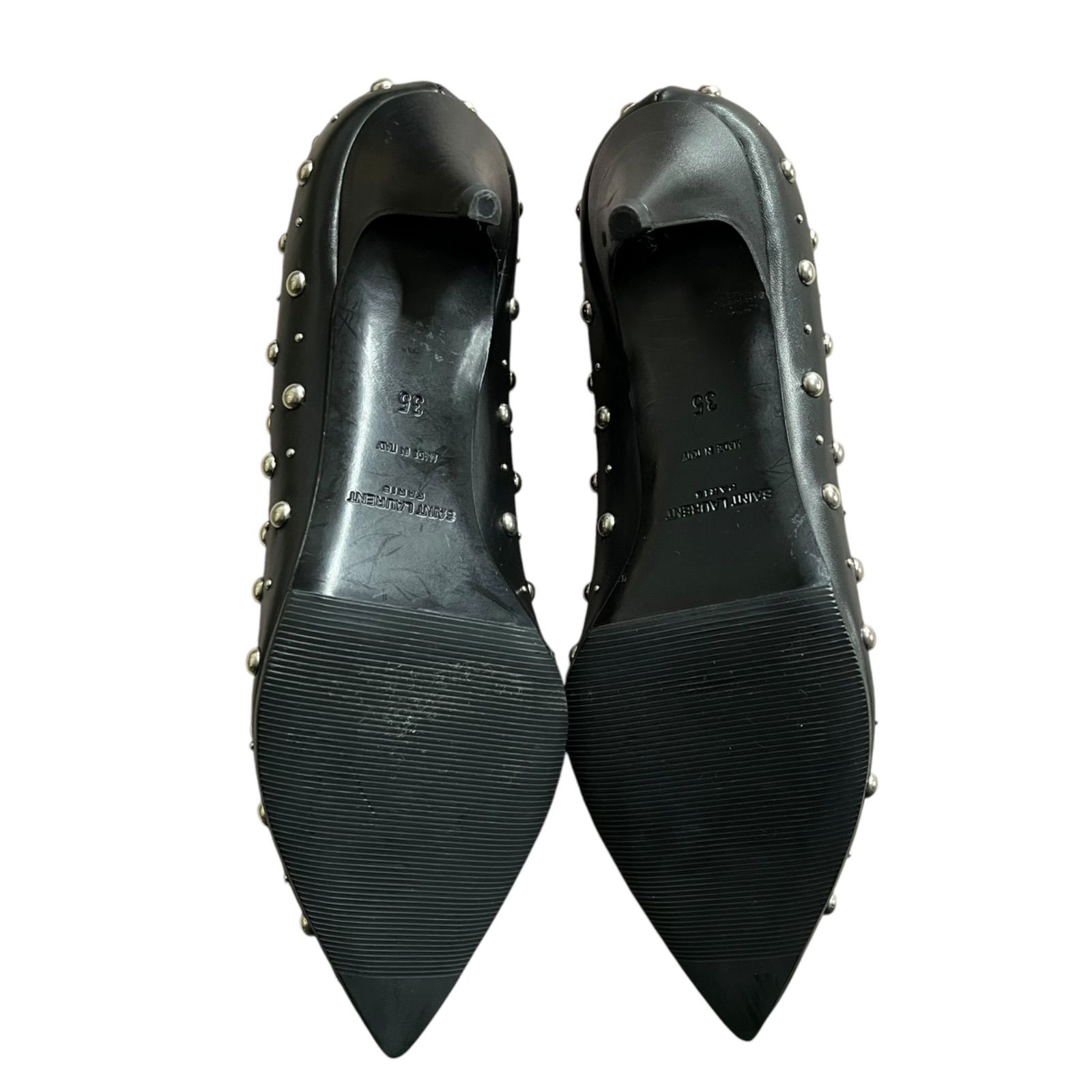 ほぼ未使用 サンローラン SAINT LAURENT スタッズ ブラック