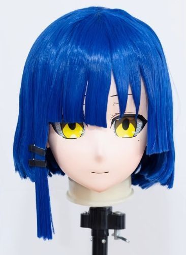 全頭マスク カツラ付き ロック付き NO.111 フリーサイズ フルマスク ドール ヘッドロリータ人形 コスプレ 変身 仮装 着ぐるみ
