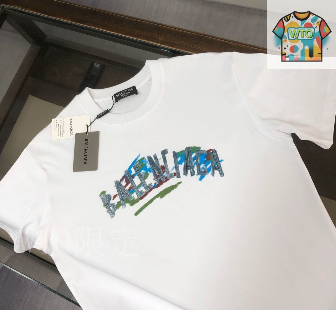 今日特価】BALENCIAGA 2025 COUPLE カップル円領半袖 T シャツ