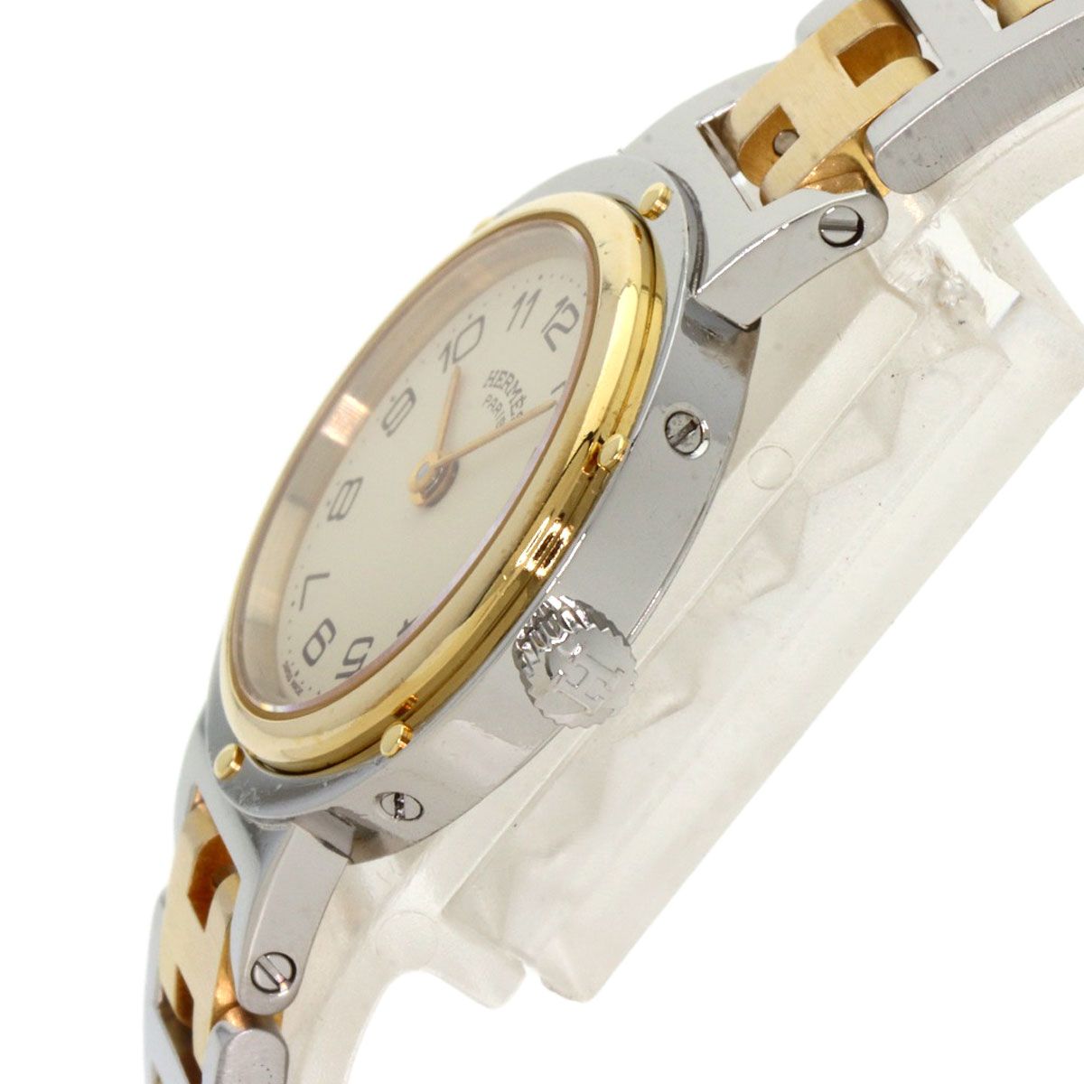 HERMES エルメス クリッパー 旧バックル 腕時計 SS SSxGP レディース  