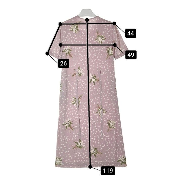 カネコイサオ　ロングワンピース　紫系 KANEKO ISAO カネコイサオ 花柄ロングワンピース パープル size