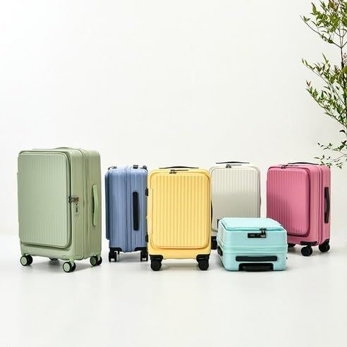  ファスナータイプ カップホルダー付き 超軽量 TSAロック 機内持ち込み キャリーバッグ 大容量 横開き フロントオープン ビジネス 拡張機能付き 出張 1-3泊 ハード 40 l 47リットル 片開き 山葵色 キャリーケース Sサイズ スーツケース 36 2 その他 旅行かばん 小分けバッグ