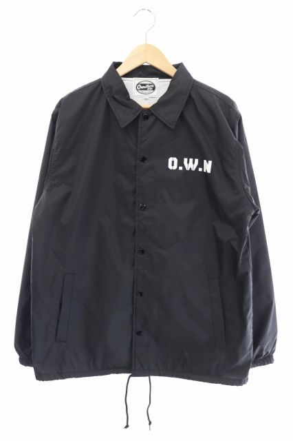Owatteruu0026Co オワッテル アンド コー ロゴ プリント コーチ ジャケット L 黒 ブラック ブランド古着ベクトル 230703/105
