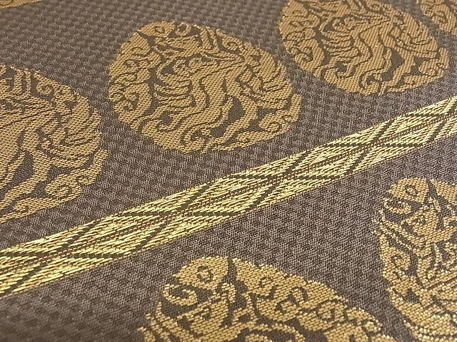 平和屋-こころ店■極上 龍村晋謹製 全通柄袋帯 名物興福寺金襴 金糸 色紙付き 正絹 逸品 3kk1488