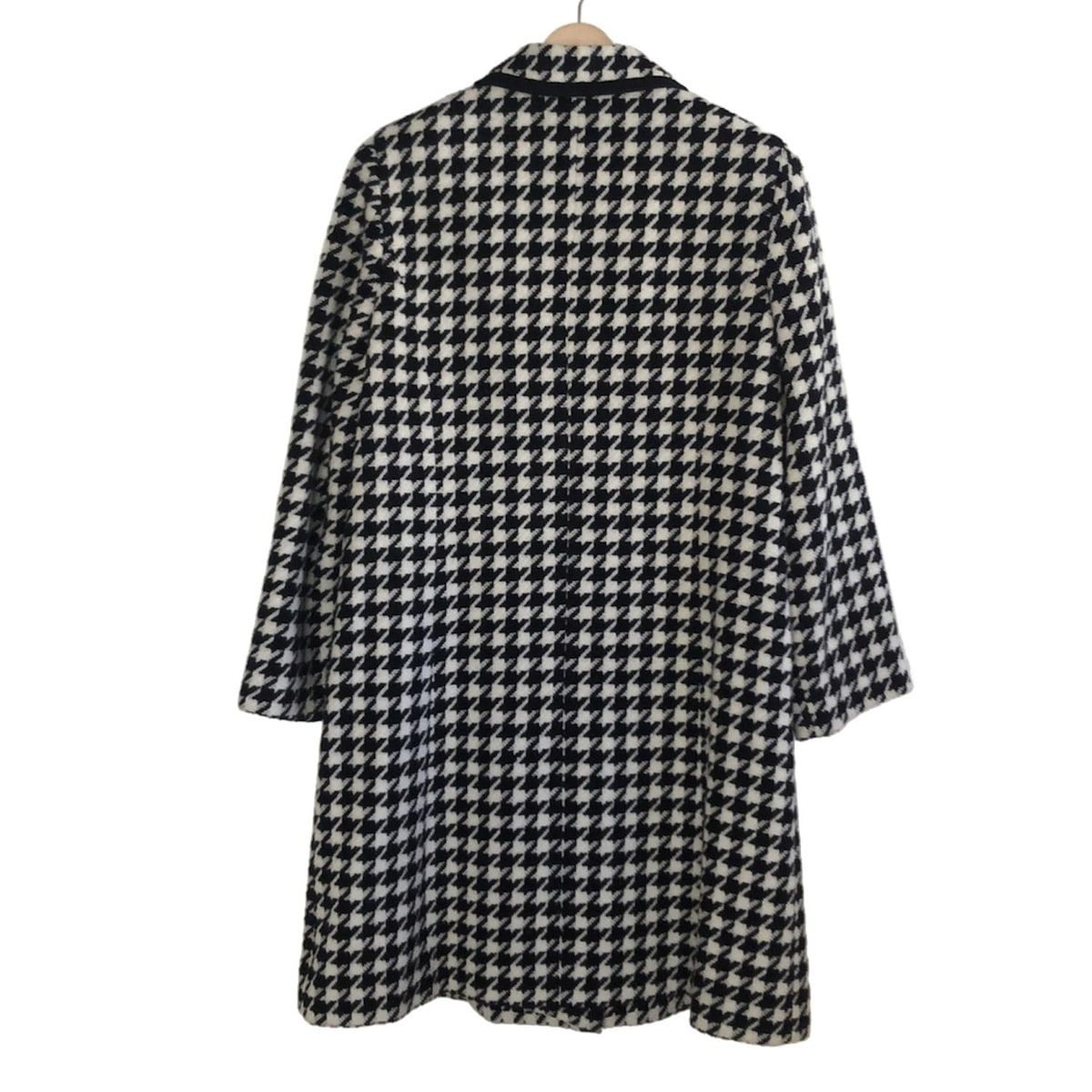 Leilian レリアン コート サイズ9 M レディース - 白×黒 長袖 千鳥格子柄 冬