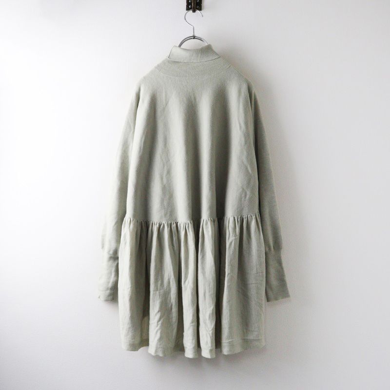 2023AW カレンソロジー Curensology ハイネックギャザーニット F/グレー系 トップス タートルネック プルオーバー【2400014499988】 2023AW カレンソロジー Curensology ハイネックギャザーニット F