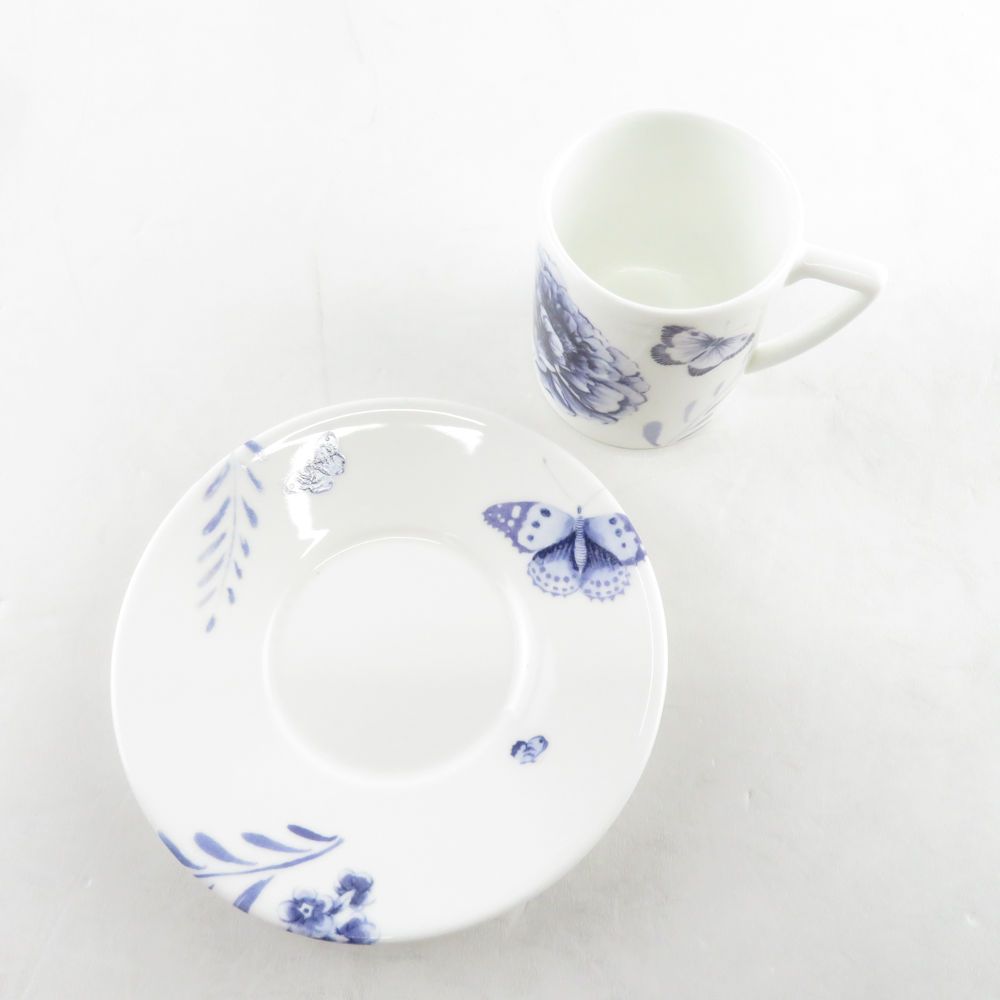 美品 WEDGWOOD ウェッジウッド ジャスパーコンラン ブルーバタフライ デミタスカップ＆ソーサー 2客 ペア コーヒー 青 蝶 廃盤  SU6716T - メルカリ